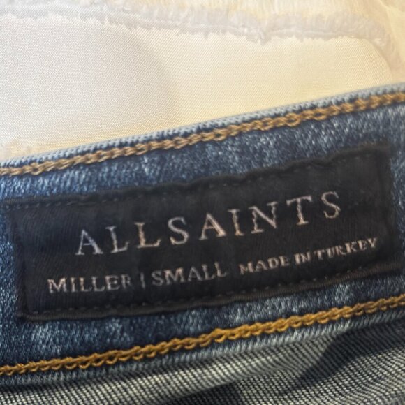 ALLSAINTS Miller Mid-Rise Size Me Skinny Jeans | Hunter Blue | Size Small - Picture 6 of 6